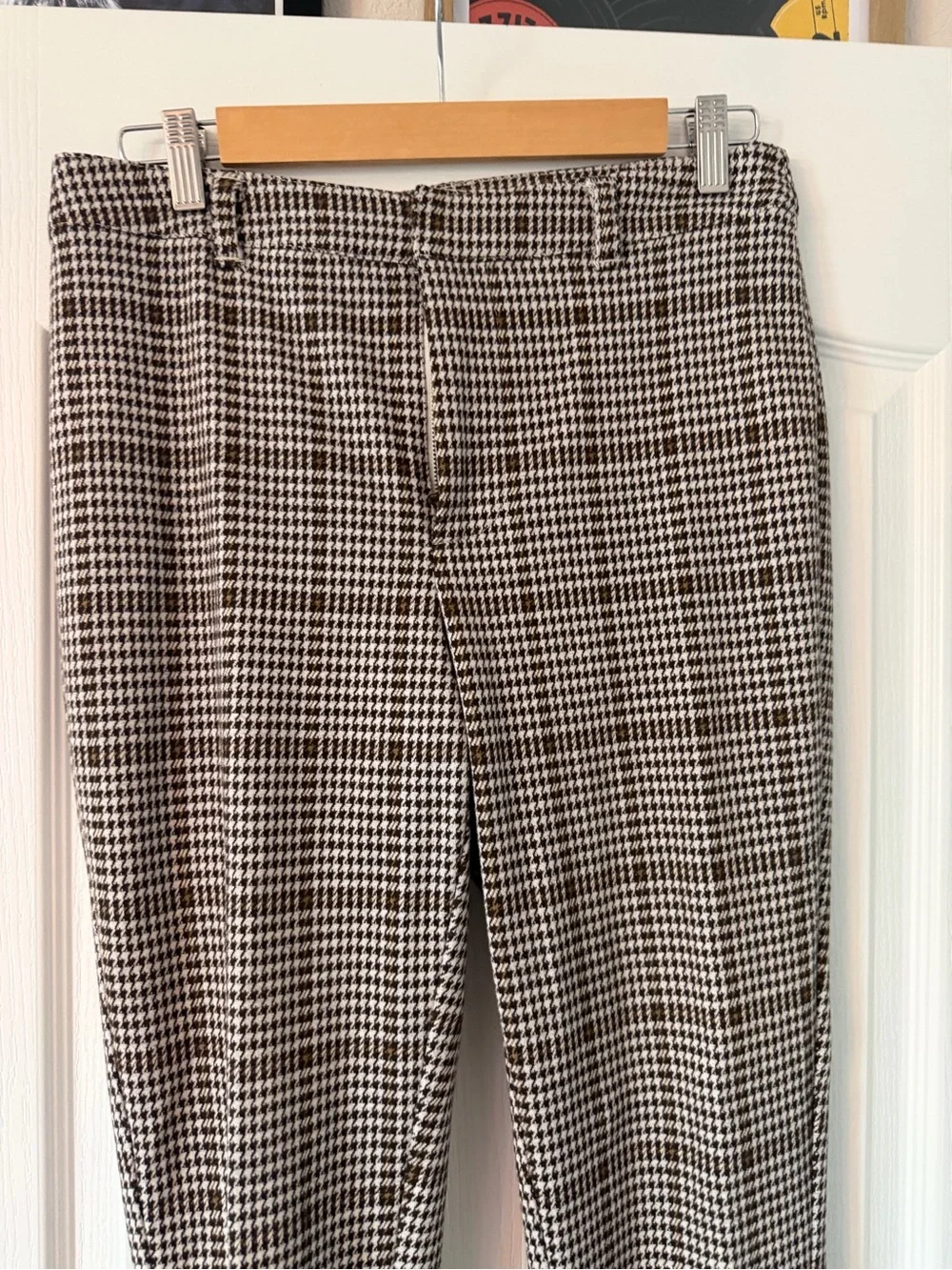 Free People Molly Houndstooth Plain Slim Fit Pants